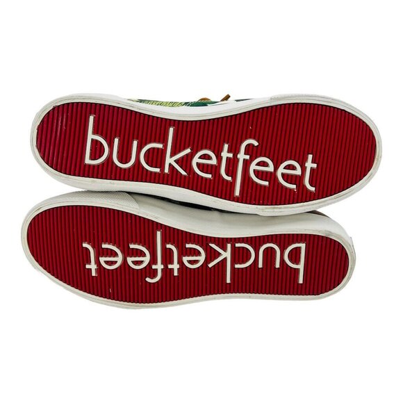 Bucketfeet Mens Tropical Leaf Print Sneakers Size 10 Canvas & Faux Leather - Picture 7 of 13